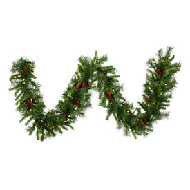 9' Cheyenne Artificial Christmas Garland with 50 Warm White Lights