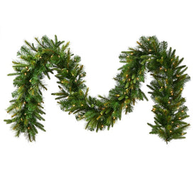 25' Cashmere Pine Artificial Christmas Garland with 150 Warm White LED Lights