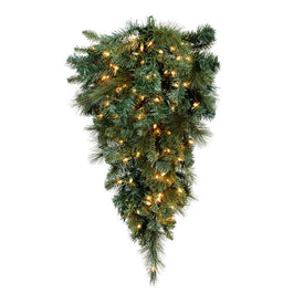 36" x 22" Pre-Lit Mixed Brussels Pine Artificial Teardrop with 70 Warm White Dura-Lit LED Mini Lights