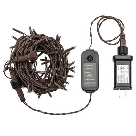 144-Count 24' Warm White Two-Function Indoor/Outdoor Spider Light Set with Brown Wire