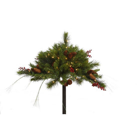 16" x 33" Pre-Lit Mixed Berry and Pine Cone Artificial Christmas Urn Filler with 50 Clear Lights