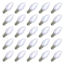 Replacement Sunny Warm White C9 Faceted Twinkle LED Bulbs 25-Pack