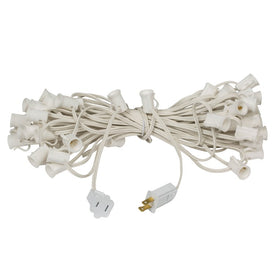 50' Light Socket String with 50 C7 Sockets on SPT1 18-Gauge White Wire