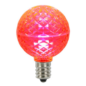 Replacement Pink G50 Faceted LED E17 Light Bulbs 10-Pack