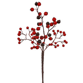 13" Unlit Red/Burgundy Mixed Berry Artificial Christmas Picks 6 Per Bag