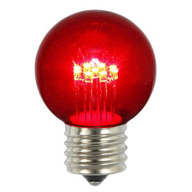 Replacement Red G50 Transparent LED E26 Light Bulbs 5-Pack
