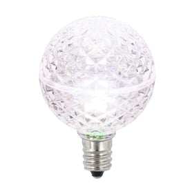 Replacement Pure White G40 Faceted LED Bulbs 25-Pack
