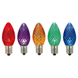 Replacement Multi-Color C7 Faceted Twinkle LED Bulbs 25-Pack