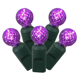 100-Count Purple G12 LED Christmas Light Strand on 34' Green Wire