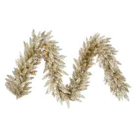 9' x 14" Unlit Champagne Artificial Christmas Garland