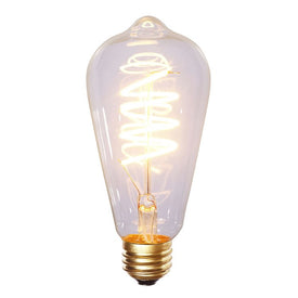 Replacement ST64 Warm White LED Filament Light Bulb (Single)