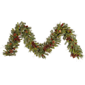 9' Pre-Lit Cibola Mixed Berry Artificial Christmas Garland with 100 Clear Lights