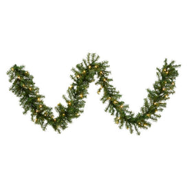 9' Pre-Lit Canadian Pine Artificial Christmas Garland with 35 Clear Lights