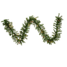 9' Pre-Lit Canadian Pine Artificial Christmas Garland with 35 Multi-Colored Lights