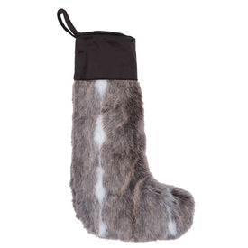 Brown Snow Mink 19" Faux Fur Christmas Stocking