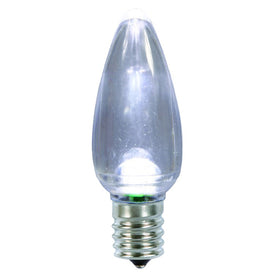 Replacement Transparent Pure White Twinkle Dimmable C9 LED Bulbs 25-Pack