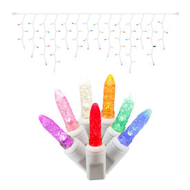 70-Count Multi-Color M5 Icicle LED Christmas Light Strand on 9' White Wire