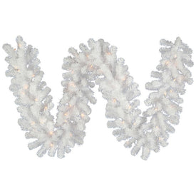 9' x 12" Pre-Lit Crystal White Spruce Artificial Christmas Garland with 50 Clear Lights