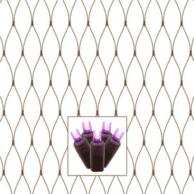 150-Count Purple Wide-Angle LED Net Lights on Brown Wire