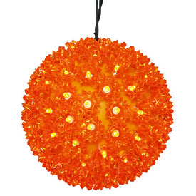 6" Starlight Sphere Christmas Ornaments with Orange Wide Angle LED Lights
