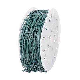 1000' Light Socket String with 1000 C9 Sockets on SPT1 18-Gauge Green Wire