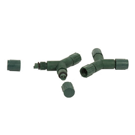 Single-Mold LED Set Green Coaxial Y Splitters 6 Per Bag