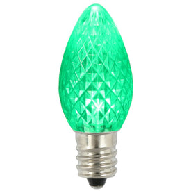 Replacement Green C7 Faceted LED Bulbs 25-Pack