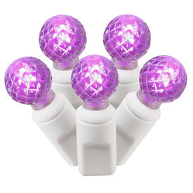 100-Count Purple G12 LED Christmas Light Strand on 34' White Wire