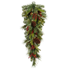 36" Pre-Lit Cibola Mixed Berry Artificial Christmas Teardrop with 50 Clear Lights
