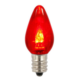 Replacement Transparent Red Dimmable C7 LED Bulbs 25-Pack