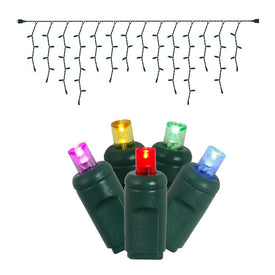 70-Count Multi-Color Wide-Angle Icicle Light Set on 9' Green Wire