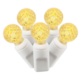 100-Count Yellow G12 LED Christmas Light Strand on 34' White Wire