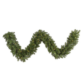 25' x 18" Pre-Lit Grand Teton Artificial Christmas Garland with 300 Warm White LED Lights