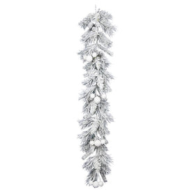 6' Unlit Frosted Beacon Pine Artificial Garland