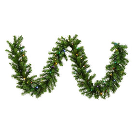 9' x 12" Pre-Lit Douglas Fir Artificial Christmas Garland with 50 Multi-Colored LED Lights