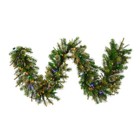 9' Cashmere Pine Artificial Christmas Garland with 150 Multi-Colored LED Lights