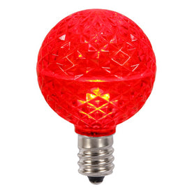 Replacement Red G50 Faceted LED E17 Light Bulbs 10-Pack
