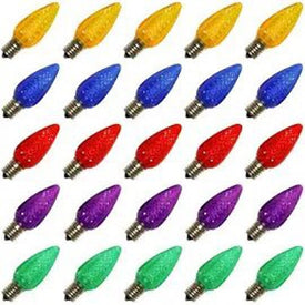 Replacement Multi-Color C9 Faceted LED Bulbs 25-Pack