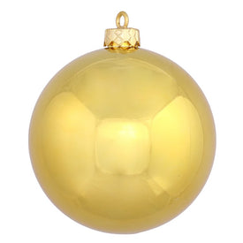 3" Gold Shiny Ball Christmas Ornaments 32 Per Box