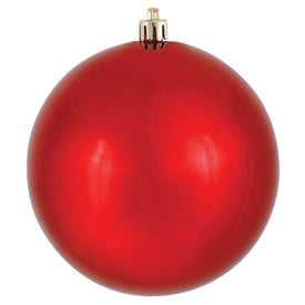 6" Red Shiny Ball Ornaments 4-Pack