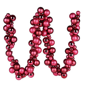 6' Berry Red Assorted Ball Ornaments Garland