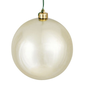6" Champagne Shiny Ball Ornaments 4-Pack