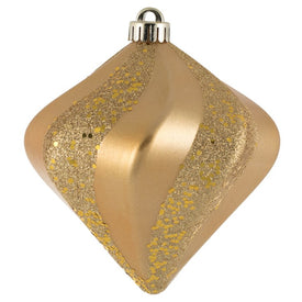 6" Copper/Gold Swirl Diamond Candy Christmas Ornaments 3 Per Bag