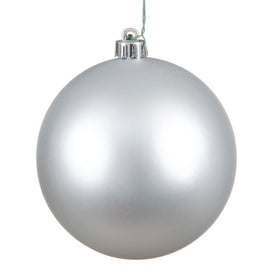 6" Silver Matte Ball Ornaments 4-Pack