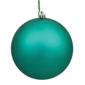 6" Teal Matte Ball Ornaments 4-Pack