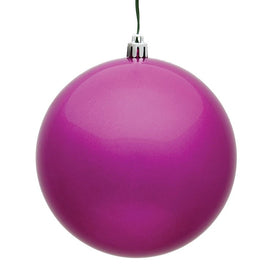 6" Fuchsia Candy Ball Ornaments 4-Pack