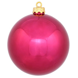 6" Wine Shiny Ball Ornaments 4-Pack