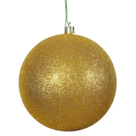 15.75" Antique Gold Glitter Ball Ornament