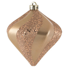 6" Cafe Latte Swirl Diamond Candy Christmas Ornaments 3 Per Bag
