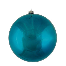 6" Sea Blue Shiny Ball Ornaments 4-Pack